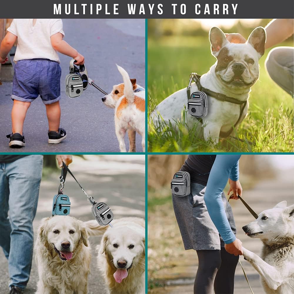 PetAmi Dog Poop Bag Holder for Leash - Stripe Black / 1 Count (Pack of 1) - image 2