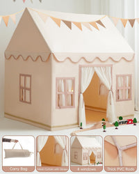 Large Kids Tent Playhouse Base Fabric with Star Lights - Cream - image 4