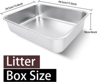 Stainless Steel Cat Litter Box 17"x13"x5.1" – Daily Care for Cats - 17.5"L x 13.6"W x 4"H - image 2