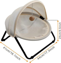 Cat Bed, Pet Hammock Bed for Cats and Dogs, Comfortable and Breathable Elevated Cat & Dog Nest, Easy to Assemble, Cover Removable and Washable, Suitable for Indoor and Outdoor Use (Cream)