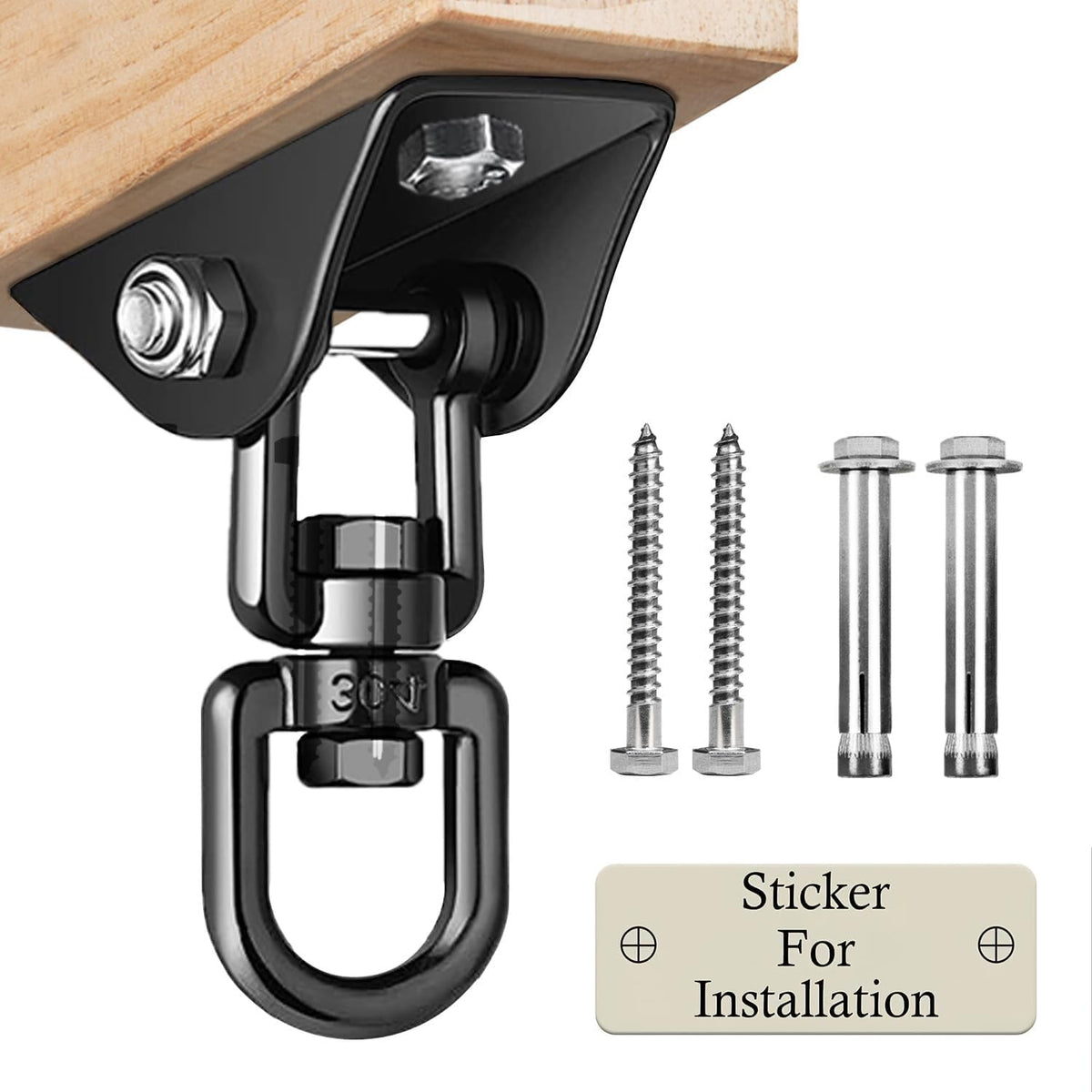 Heavy Duty Swing Hangers for Wooden Sets 2000 LB Capacity Hammock - Black / 1 Pack