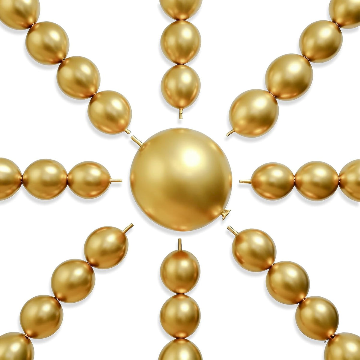 PartyWoo 100 white 6 inch linking balloons for garlands and arches - view 3