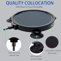PINVNBY 4.2-Inch Air Stone Disc Bubble Diffuser with Suction Cups - 6 PCS - image 4