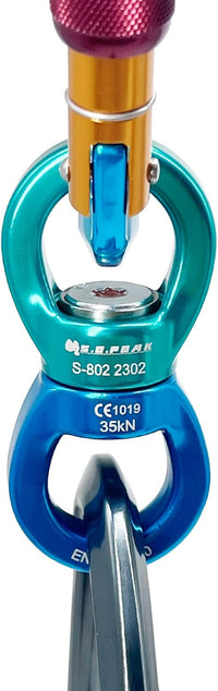 S.E.PEAK black anodized aluminum 35kN swing swivel with 360 degree rotation - view 34