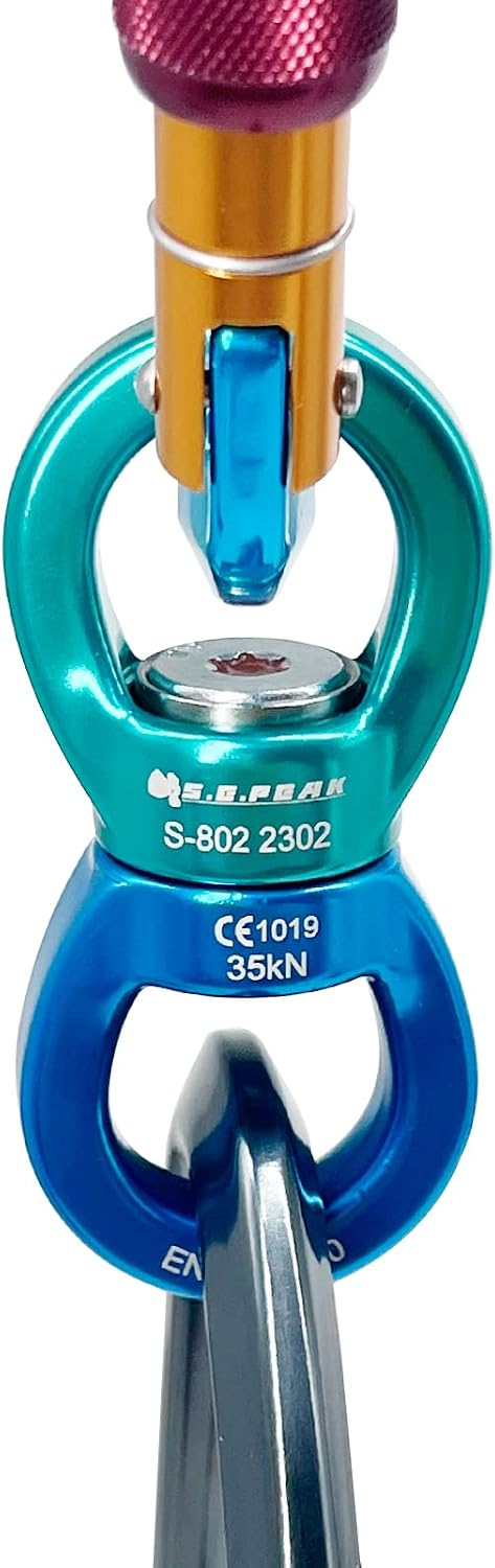 S.E.PEAK black anodized aluminum 35kN swing swivel with 360 degree rotation - view 34