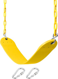 Pink Swing Seat, Heavy Duty Chain Plastic Coated - Yellow