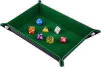 SIQUK Double Sided Dice Tray Folding Rectangle Dice Holder – Fun for Kids & Family - Dark Green