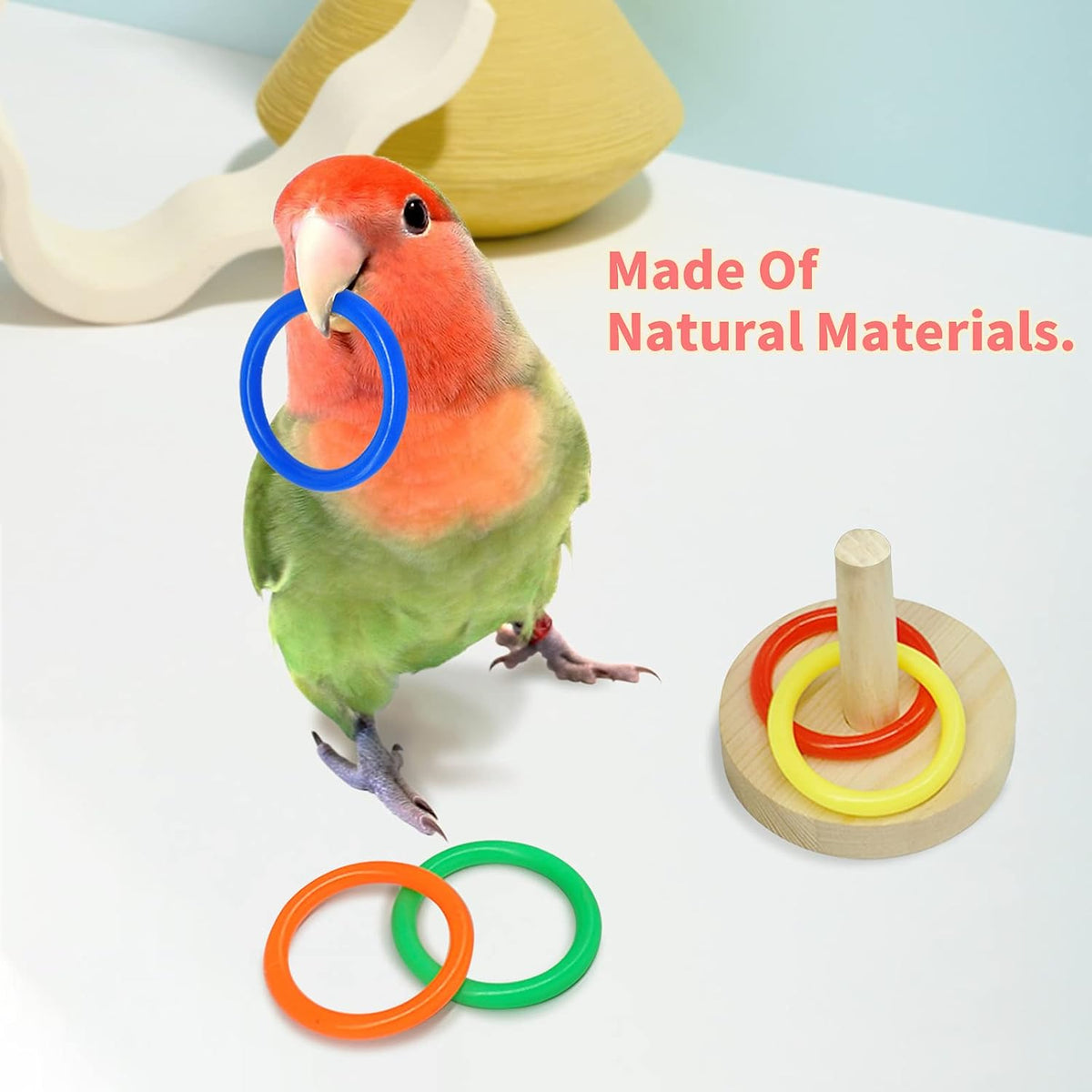 Bird Toys for Parakeets,5pcs Parrot Toys Set Parakeet Toys for Bird Training Toys – Essentials for Birds - image 2