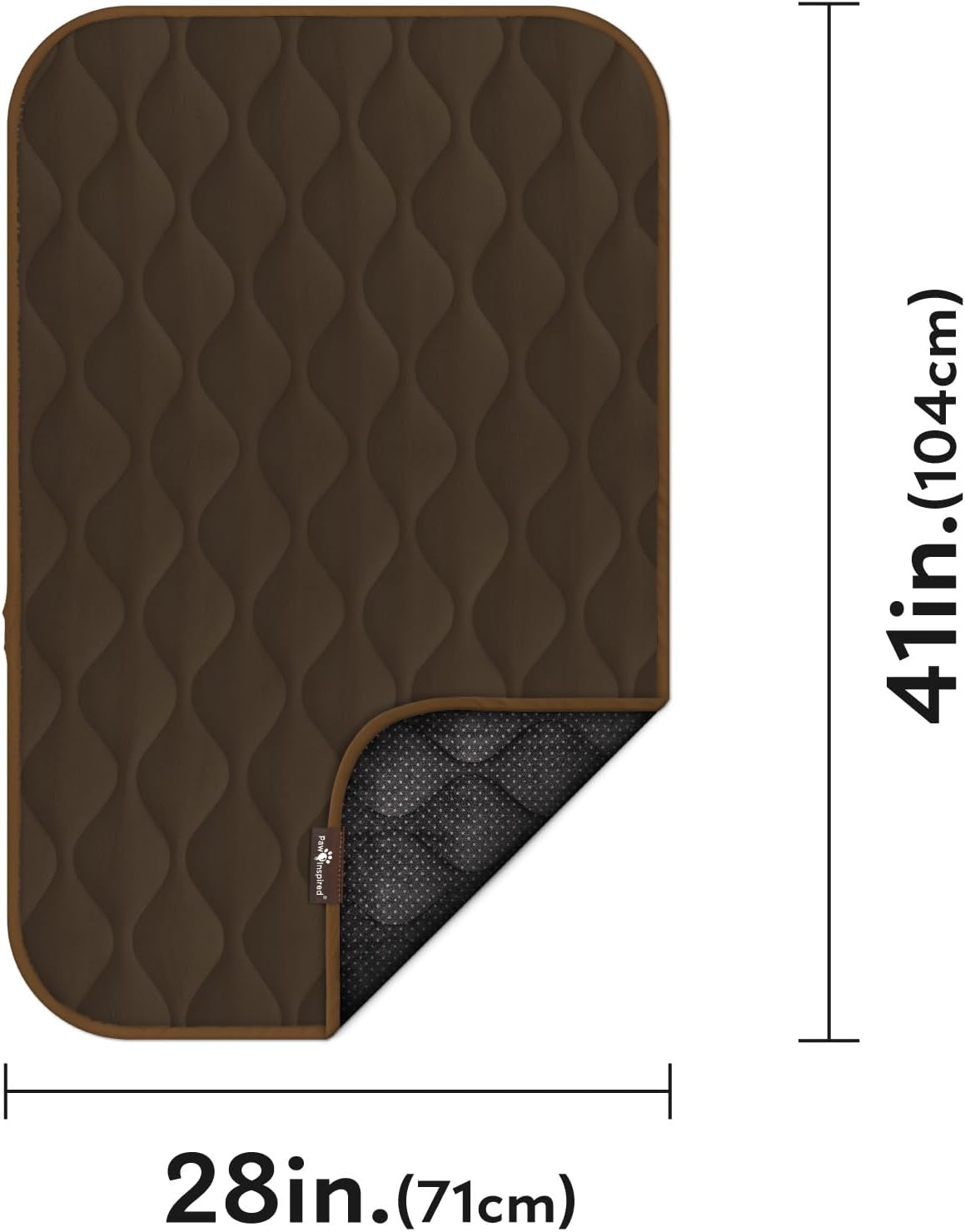 Paw Inspired Washable Padded Crate Mats for Dogs - 42 Inch / Dark Brown - image 2