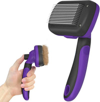 Dipoo Self Cleaning Shedding Brush - Purple