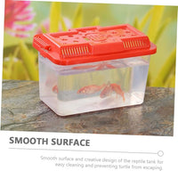Plastic Turtle Fish Tank Plastic Handheld Fish Tank Portable Aquarium Clear Reptile Breed Container Cricket Keeper Lizard Tank Animals Turtle Tank Beard Leopard Print