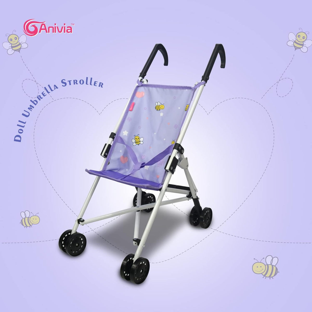 Anivia Stroller Toy Collection Doll Stroller Baby Doll Accessories - DB102 purple - image 2