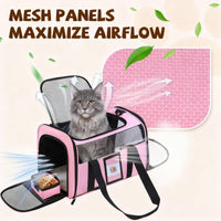 Soft Cat Carrier, Small Dog Bag Soft-Sided Cat Carriers - Pink / 17.0"L x 12.0"W x 11.0"H - image 4