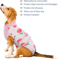 Kuoser Dog Recovery Suit Female, Dog Onesie for Surgery, Female Spay and Male Neuter Onesie for Post-Op Care, Prevent Licking Puppy Onesies, Pink L
