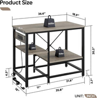 40-50 Gallon Fish Tank Stand with Charging Station, 36x19 Metal Aquarium Stand with 3-Tiers Adjustable Storage Shelves, 6-Legs Reptile Terrarium Stand, 660 LBs