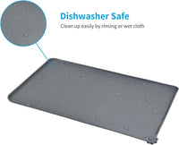AUDWUD Waterproof Silicone Pet Feeding Mats - Grey / 18.5" x 11.5" - image 3