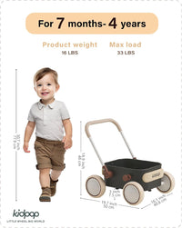 PULA Baby Push Walker with Wheels Toddler Wagon for First Learner - Black - image 2