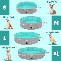 Furrybaby Foldable Dog Pool Non-Slip Hard Bath Tub Indoor Outdoor - 48*12inch / Grey,blue - image 2