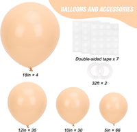 RUBFAC White Balloons Different Sizes 135pcs for Birthday Arch – Fun for Kids & Family - Nude - image 2