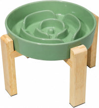 Elevated Slow Feeder Dog Bowl - Green / 3.2 Cups