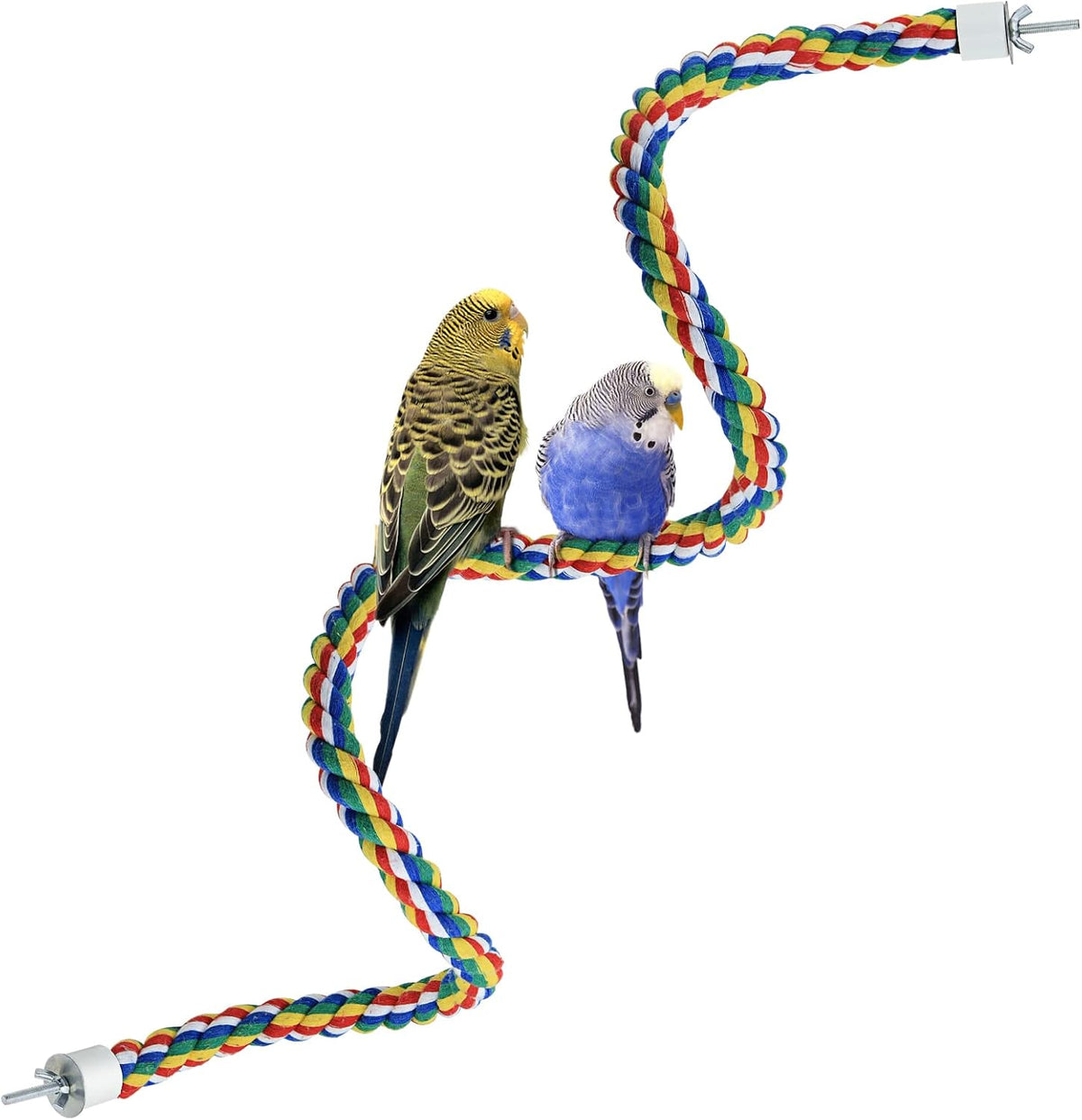 Mygeromon Bird Rope Perches Cage Climbing Accessories – Essentials for Birds - 41inch metal nut