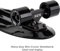 KMX Classic Retro Mini Cruiser Skateboard 22" & 27" for Boys Girls - Black+ / 22" - image 2