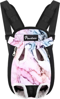Pawaboo Pet Front Carrier Backpack for Small Medium Dogs – Essentials for Dogs - Purple Marble / Extra Large (Pack of 1)