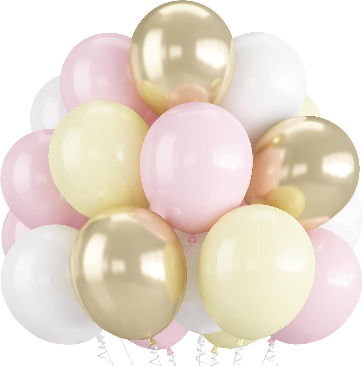 Pastel Balloons Whimsical Christmas Rainbow Colorful Birthday Balloon – Fun for Kids & Family - Soft Pink Yellow White
