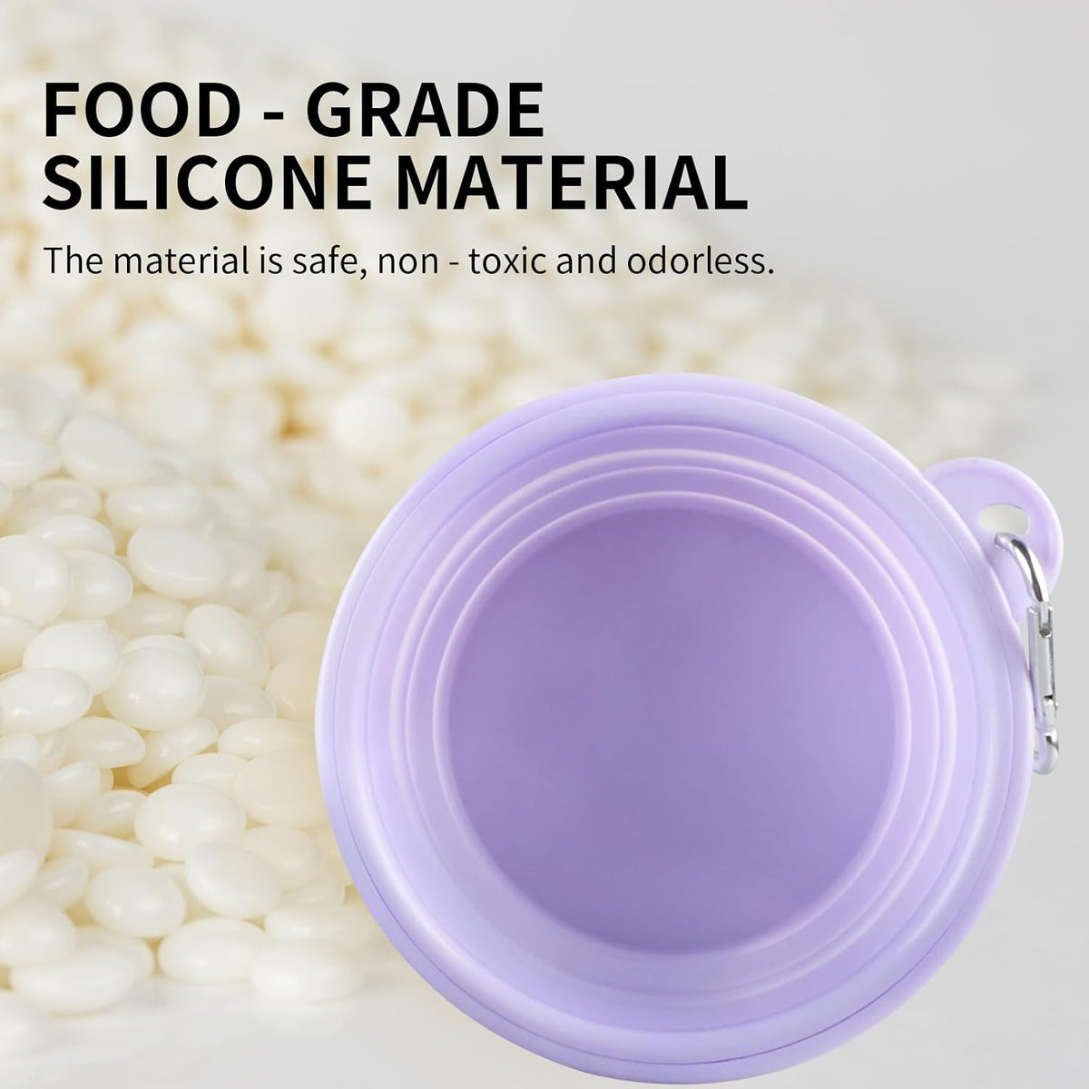 Collapsible Dog Bowls 2-Pack - 12 OZ Macaron Pink and Violet - image 2