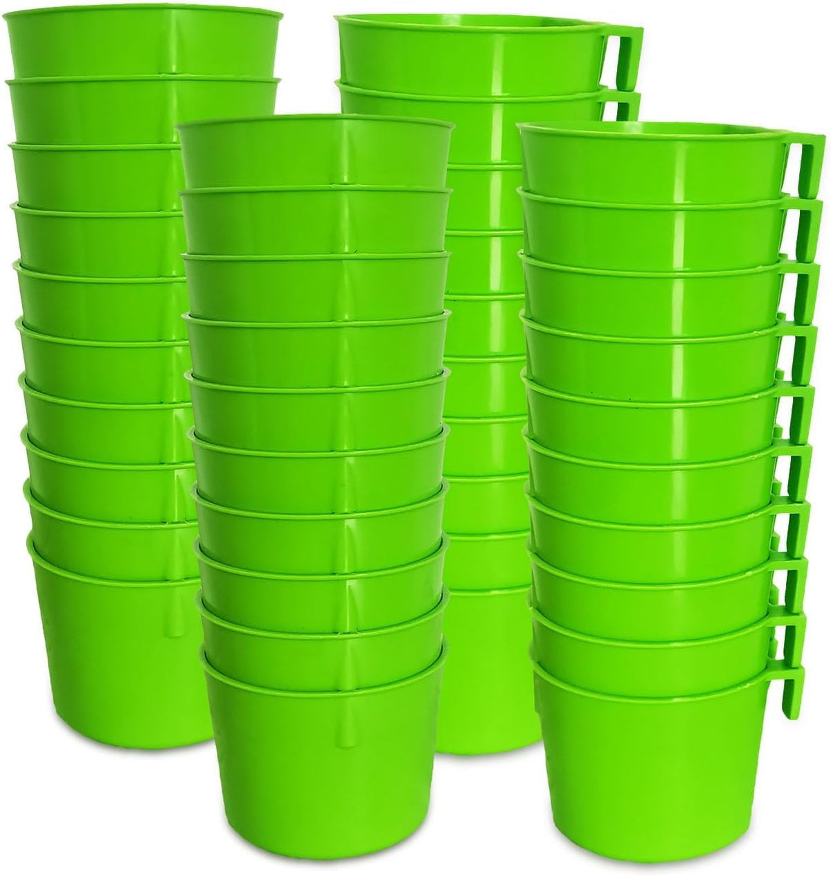 Cage Cups Birds Feeders Seed Bowl Chicken Feeding Watering Dish - 40PCS Green