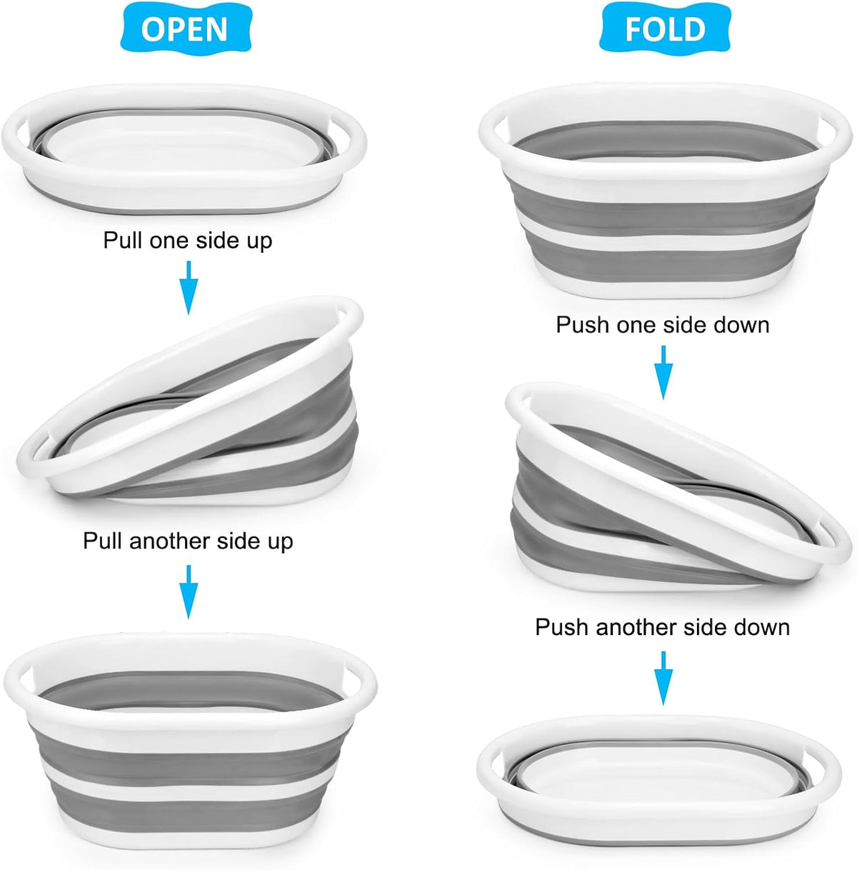 Collapsible Dog Bathtub, Portable Pets Bathing Tub for Puppy Cats, Gray – Essentials for Dogs - Small / Grey - image 3