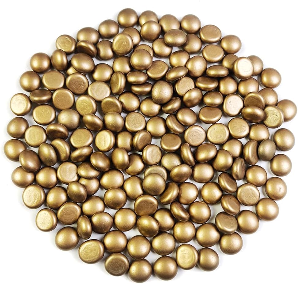 HappyFiller 2 Lb Matted Flat Marbles - Mini Gold / 5 LB