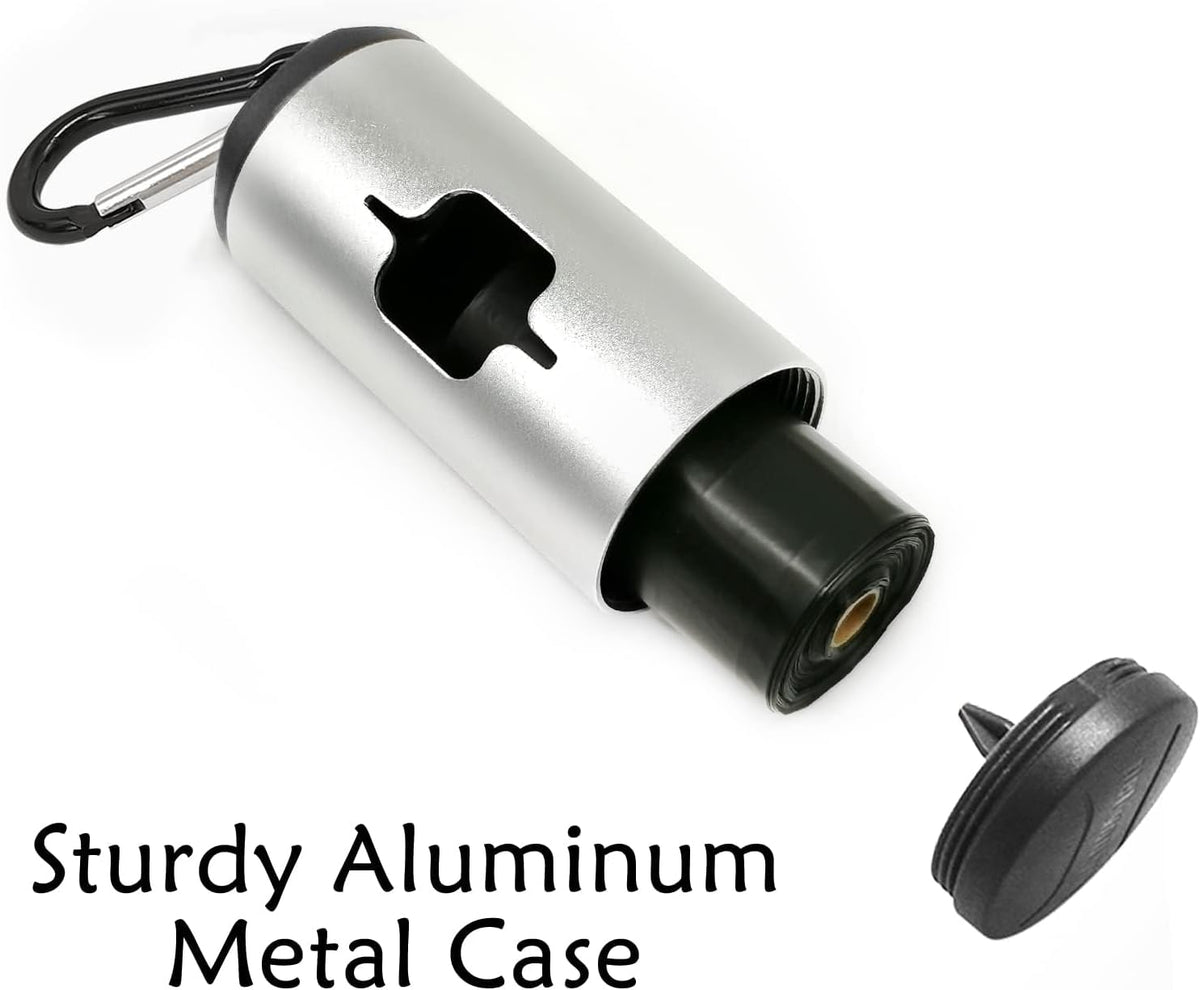 Aluminum Dog Poop Bags Holder with Carabiner Metal Pet Waste Bags - Silver / 1 Count (Pack of 1) - image 3