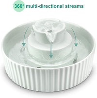 Ceramic Cat Water Fountain, 2.1L/71oz Cupcake Pet Water Fountain for Dog and Cat Indoor, 2 Ultra Quiet Pumps & 3 Filters