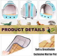 Small Animal Travel Carrier Backpack to Carry and Transport Guinea Pig Birds Bearded Dragon, Clear Front Window, Portable Bag to Transport Hamster Hedgehog