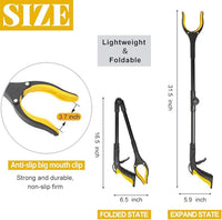 Fish Tank Accessories - 31" Aquarium Tweezers Grabber for Aquarium Landscaping Decoration Grab and Place Garbage Cleanup Foldable Gripper Multi-Function Mobility Aid Reaching Assist Tool(Yellow)