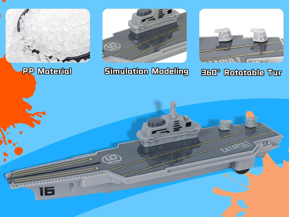 Crelloci aircraft carrier toy set with pull back fighter jets and submarine - view 4