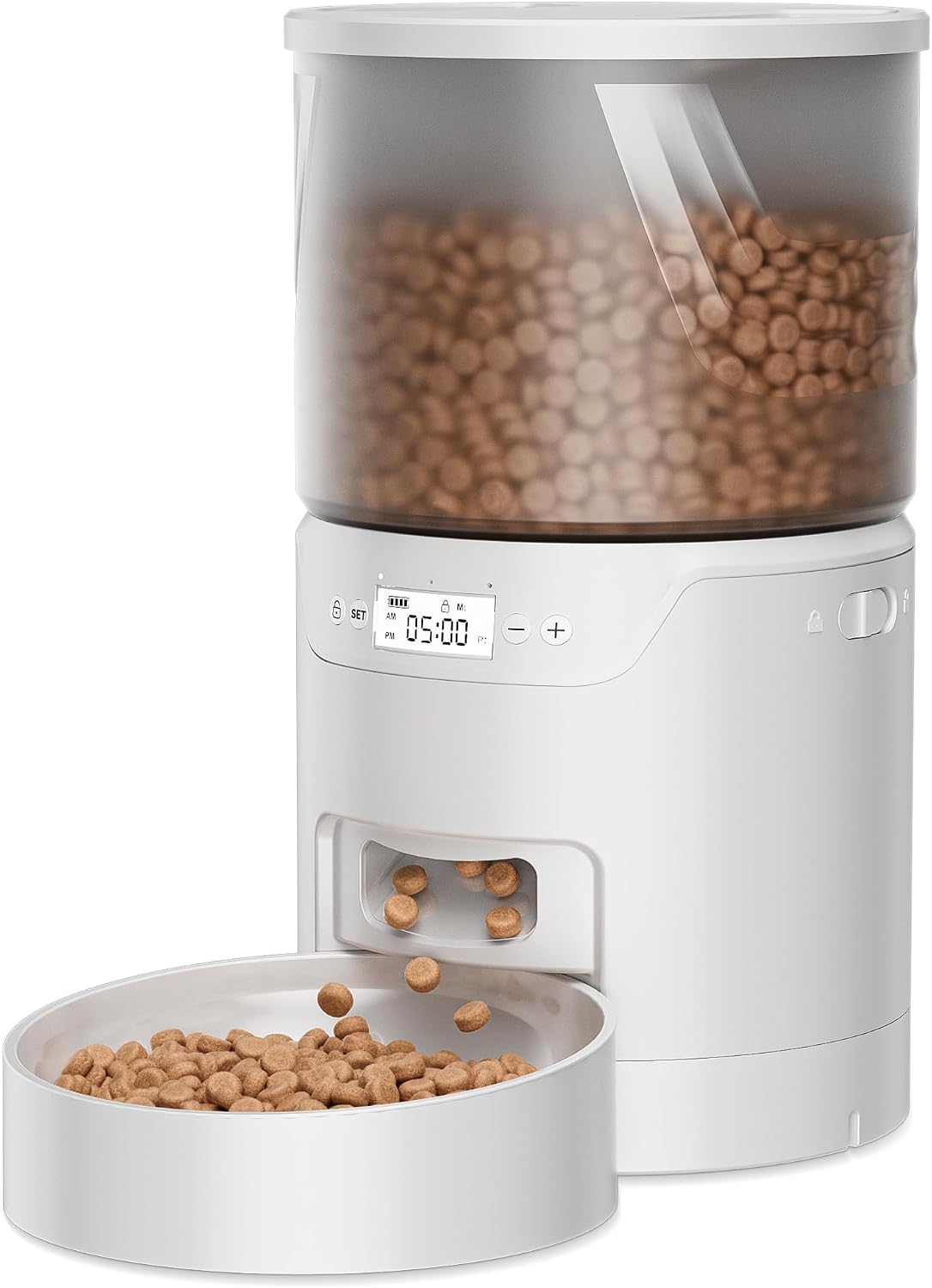 IMIPAW PET Automatic Cat Feeder: 3L Auto Food Dispenser with Timed - White