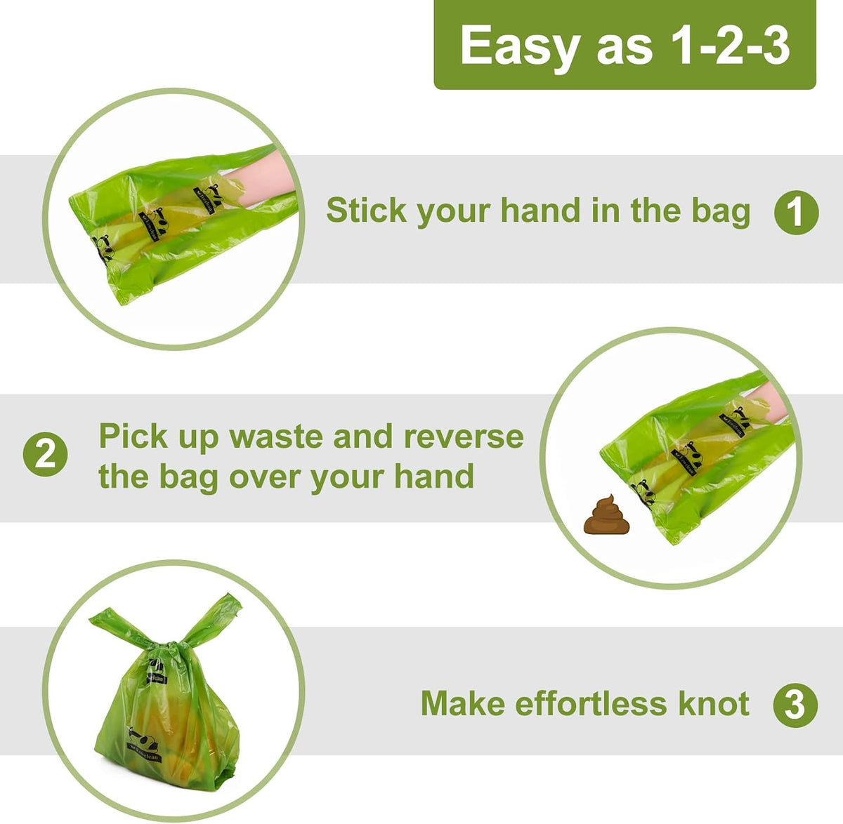 ECO-CLEAN Dog Poop Bags, 300-Count Dog Waste Bags with Easy-Tie Handles – Essentials for Dogs - 500 Count (Pack of 1) - image 4