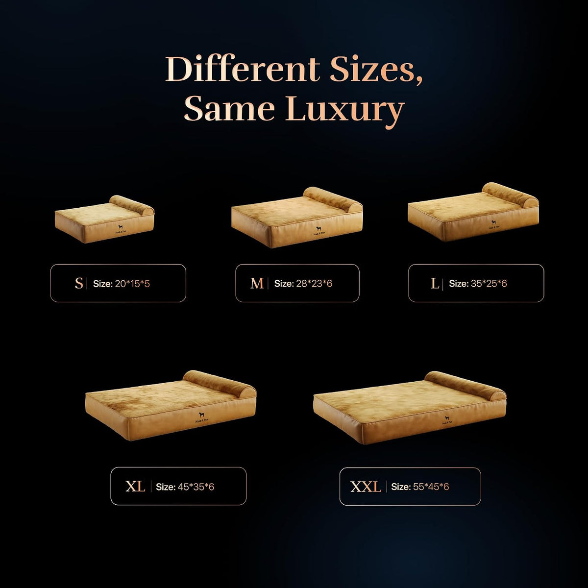Large Dog Bed Orthopedic Memory Foam Cooling Gel 35x25x8.7 in – Essentials for Dogs - Camel - LE / XX-Large - image 4