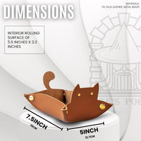 Sage's Portal brown cat-shaped foldable PU leather dice rolling tray - view 18