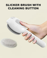 Cat Brush for Short or Long Haired Cats Dogs Rabbits, Cute Tiger Shape Dog Brushes with Release Button for Massage and Removes Loose Fur, Dog Hair Brush Pet Grooming Deshedding Comb