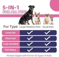 Bath Grooming Kit for Pets, Hair Brush Set with Towel - 6-Pink - image 2