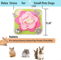 Rabbit Foraging Mat Snuffle Mat for Small Animals Bunny Puzzle Toys - Pink - image 3