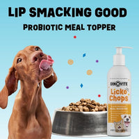 Dinovite Lickochops for Dog & Cat Supplement Enhanced with Omega-6, 3 Fatty Acids, Probiotics and Vitamin E, 16 oz with Pump