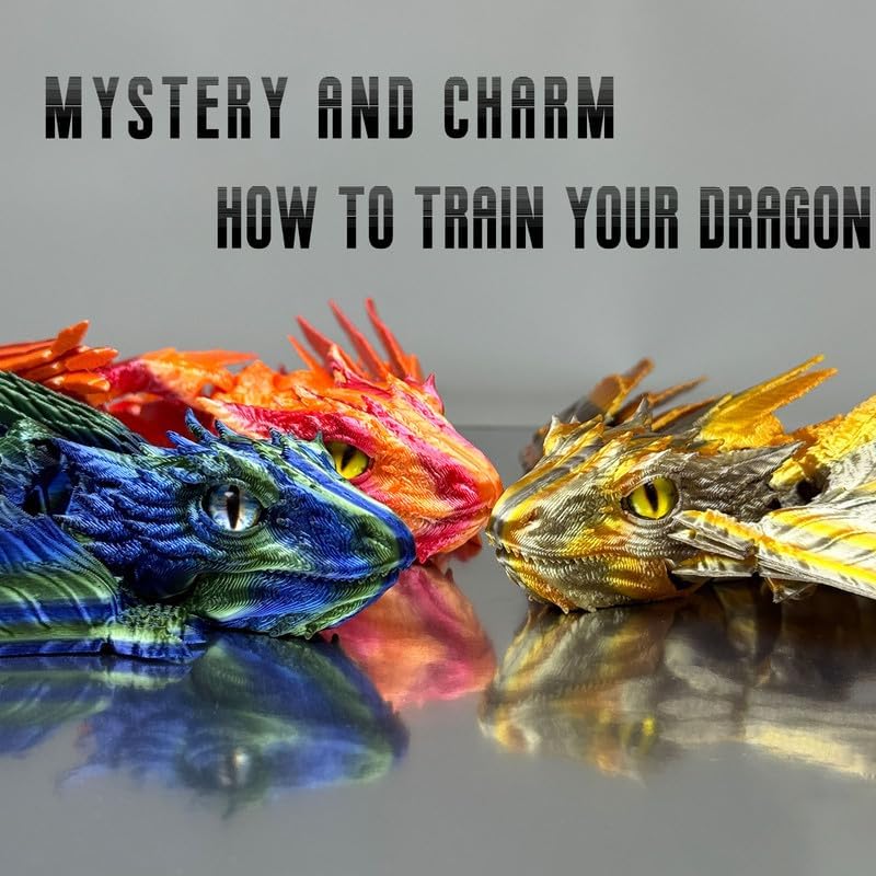 Feathered Wyvern Dragon, 3D Printed Dragon - Gold Silvery - image 4
