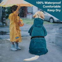 Dog Raincoat Waterproof Adjustable Rain Jacket Small Dogs Green - Blue / 5XL-Fit for 71-90 pounds - image 2