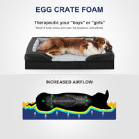 FURTIME Orthopedic Dog Bed for Extra Large Dogs - XL Plus Waterproof Dog Sofa Beds, Supportive Foam Pet Couch Bed with Removable Washable Cover, Waterproof Lining and Nonskid Bottom, Black