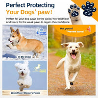 Dog Paw Protector Gripper Traction Pads,Dog Paw Covers,Foot Stickers in Summer Hot/Winter Cold Pavement,Dog Shoes Booties Socks Replacement,12 Sets (48 pcs) XXL Black