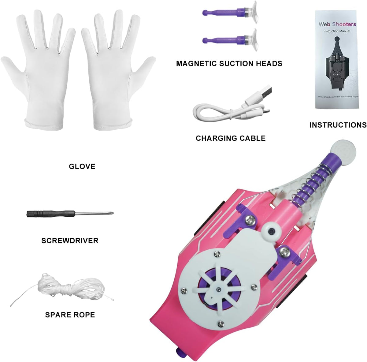 HNCSFW Spider Silk Launcher for Kids, Web Shooters - (Pink - image 3